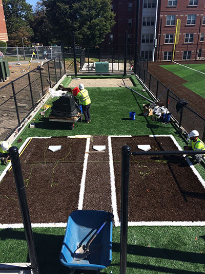 Construction on glay field bullpen