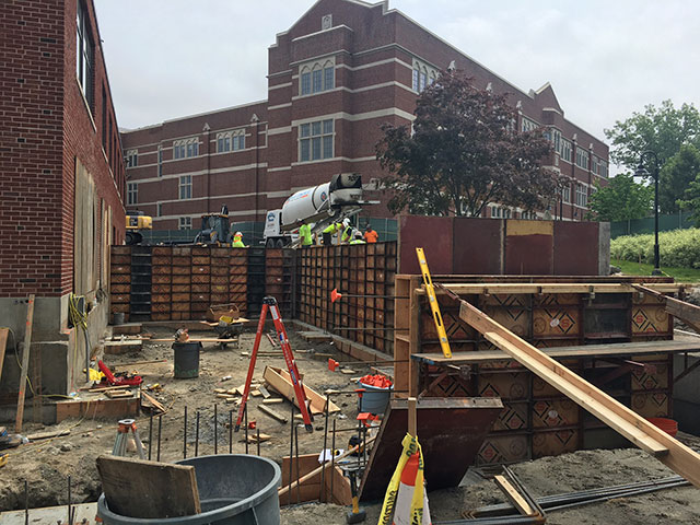 Hickey Hall wall addition