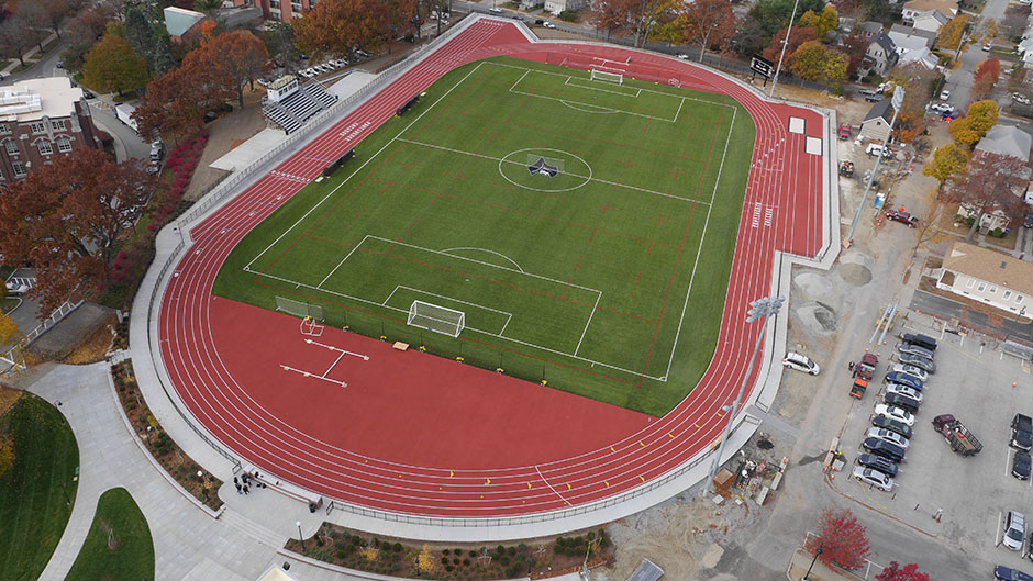 Aerial Photo of completed Track and Field