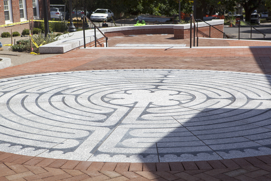 The Hunt Cavanagh labyrinth- embedded in the walkway outside of the art gallery
